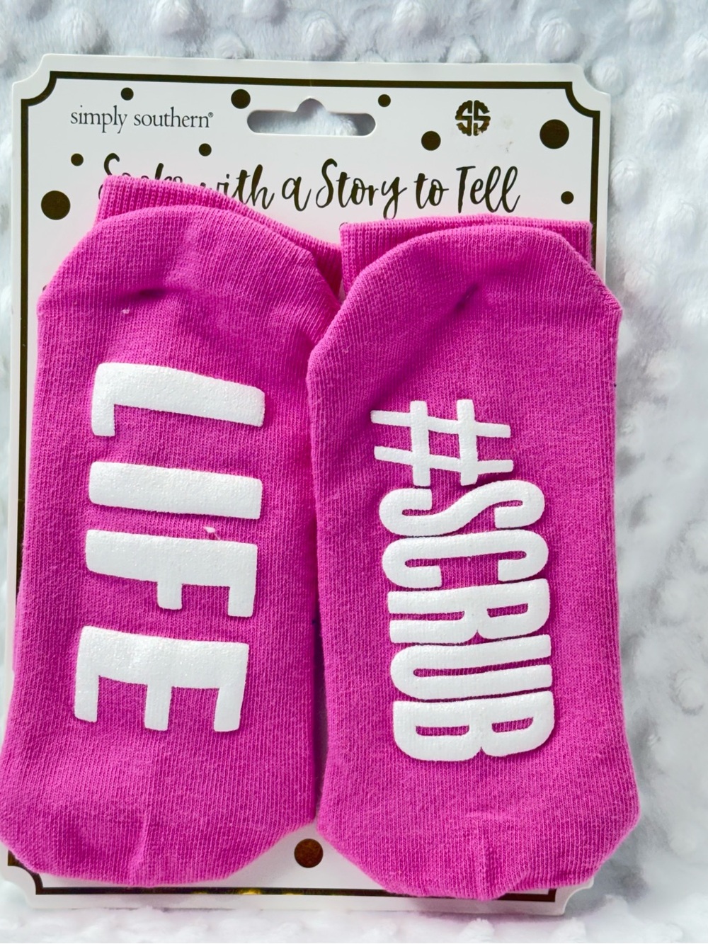 Simply Southern Hot Pink #SCRUB & LIFE Crew Socks size 7–12